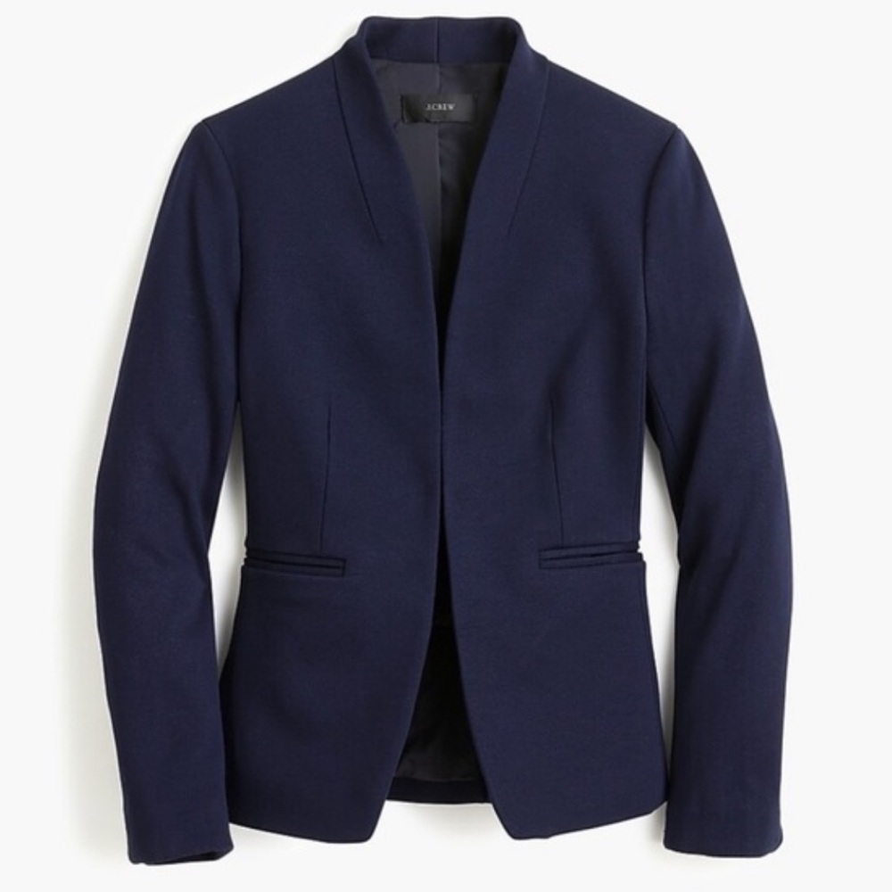 J. Crew Petites Going Out Blazer Stretch Twill Navy H2778 Size 4
